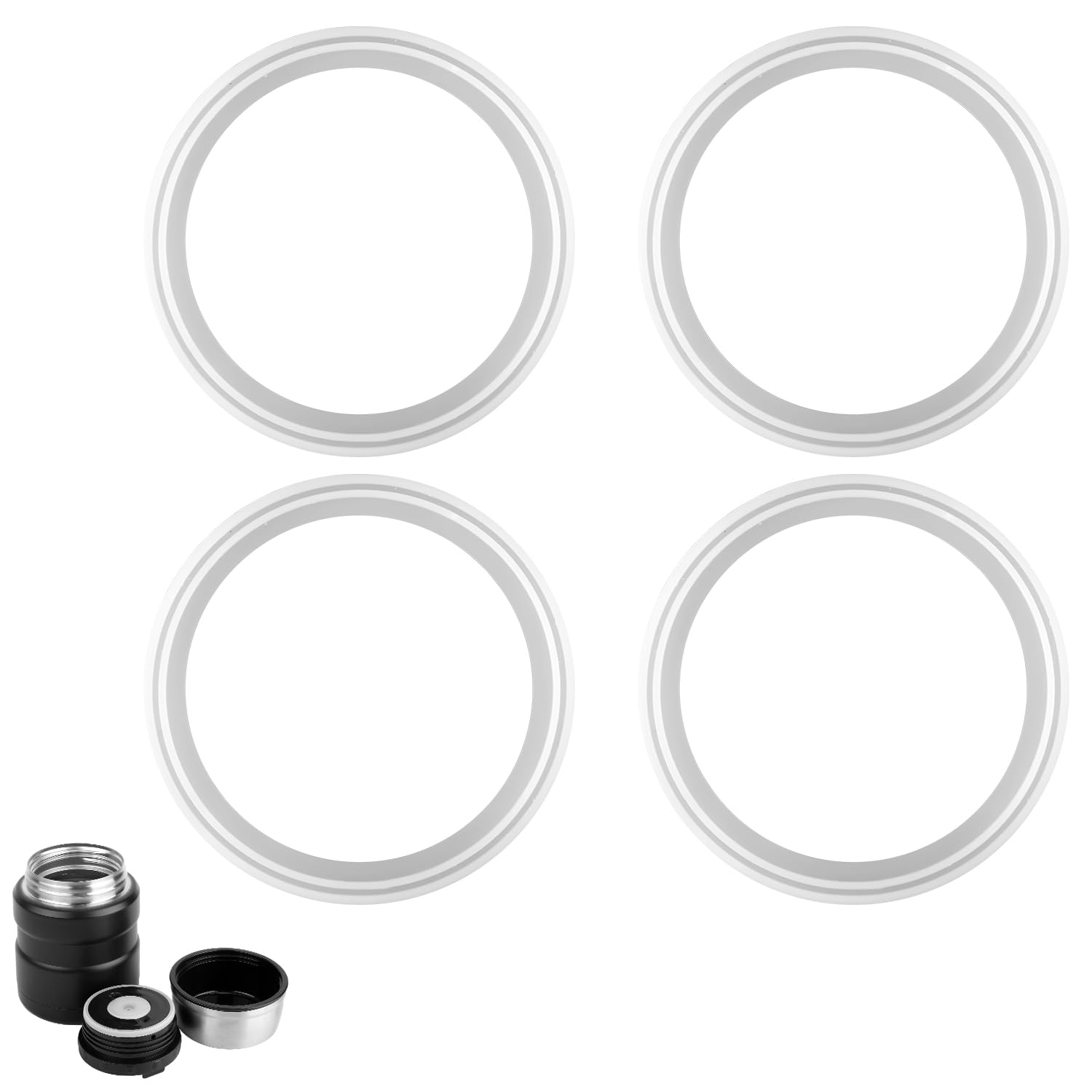 Amazon.com: 4pcs Replacement Rubber Gaskets Compatible for Thermos  Stainless King 16 & 24 Ounce, Silicone Ring Seal Parts O-Ring Parts  Compatible for Thermos Stainless King Food Jar BPA Free Accessories : Home