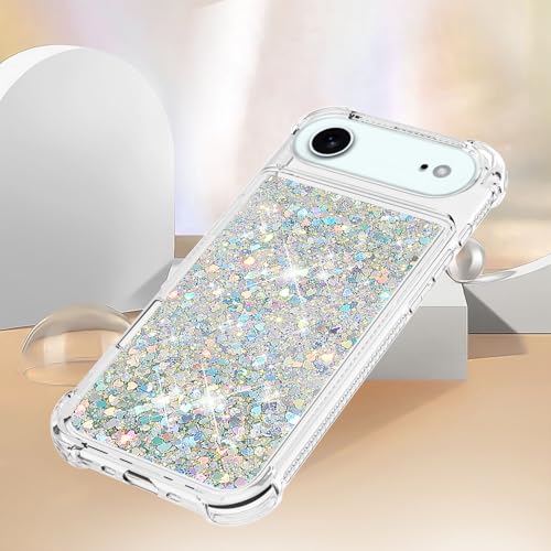 Coque iPhone 2025 Air LEMAXELERS transparente paillettes argentées