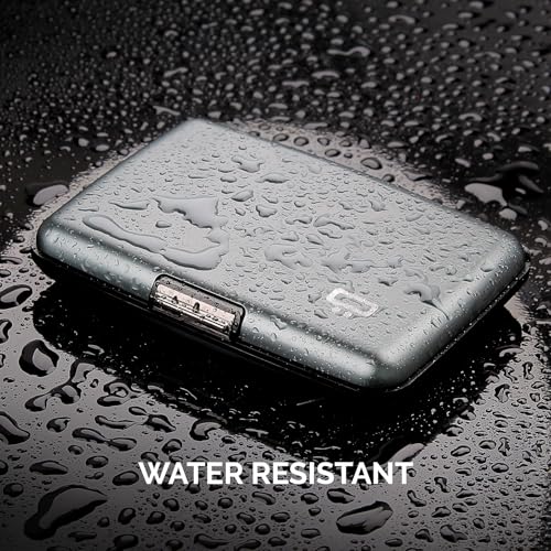 Image of OGON -DESIGNS- Aluminum card holder, RFID protection against fraud and demagnetization, compact wallet, Smart Case STOCKHOLM model (Aluminum Platinium, Extra-secure lock)