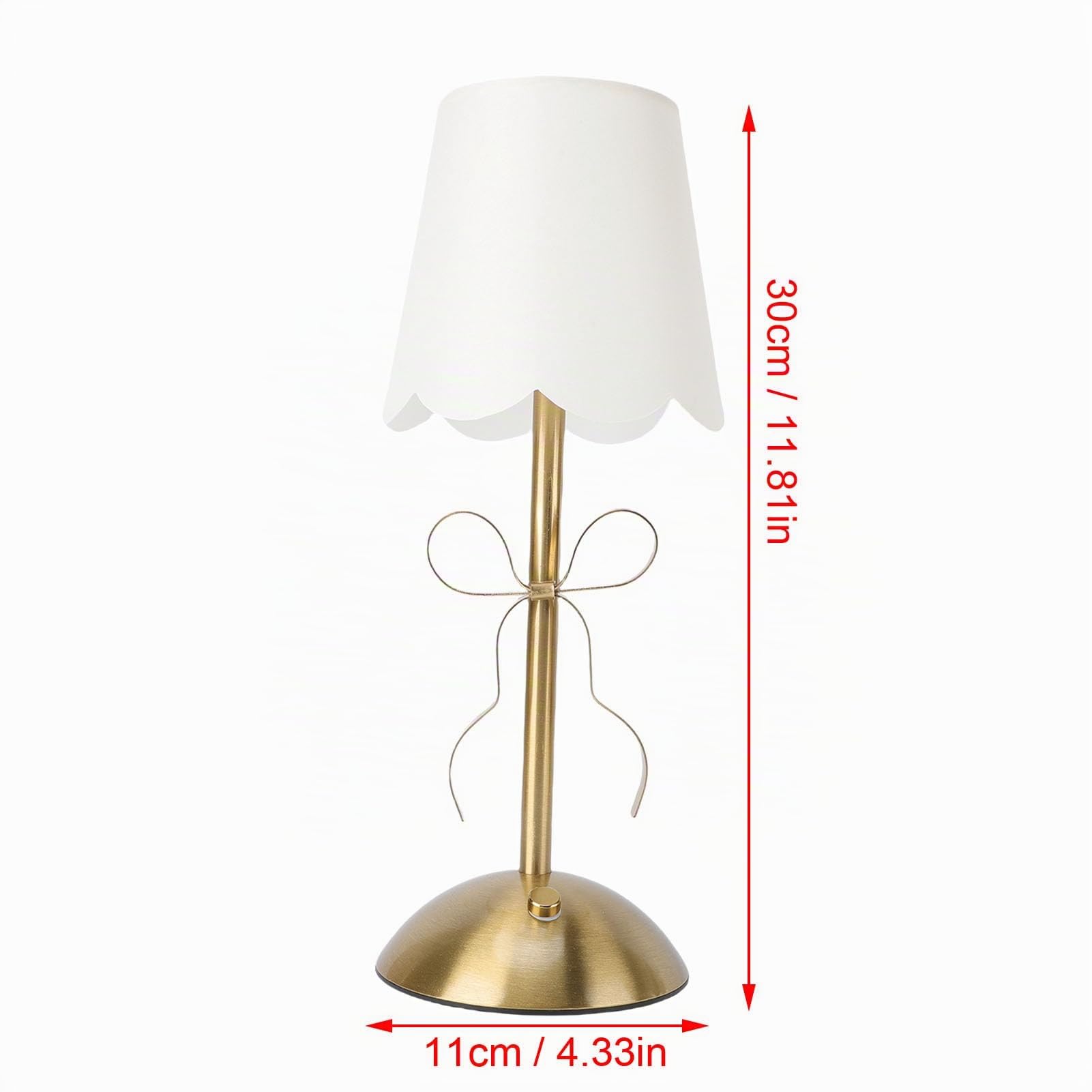 banapoy Petite Lampe de Table en Forme D'arc, Abat-jour sans Fil Rechargeable, Jolie Lampe de Bureau en Tissu Décoratif, Lampe de Table de Chevet LED pour Chambre à Coucher