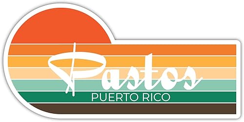 Pastos Puerto Rico 4 x 2.25 Inch Fridge Magnet Retro Vintage Sunset City 70s Aesthetic Design