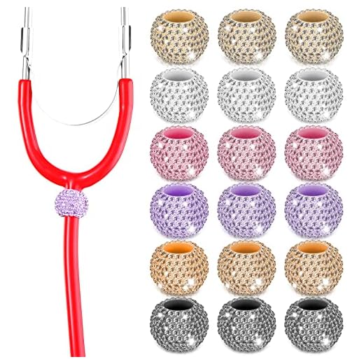 18 Pieces Bling Crystal Stethoscope Charms Stethoscope ID Name Tags, Charmed Crystal Stethoscope Charms Nurse Accessories for Nurse Accessory, Nurse, Vet, White, Purple, Pink, Yellow, Gold, Gray
