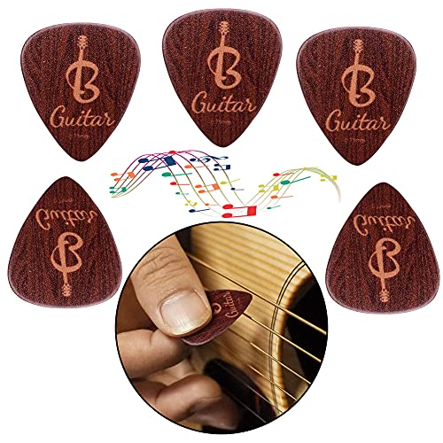 CRGANGZY Lot de 5 médiators en bois pour guitare électrique, acoustique ou basse, 0,71 mm - Les Beatles, Paul McCartney, John Lennon, RIngo Starr, George Harrison CRGANGZY Lot de 5 médiators en bois pour guitare électrique, acoustique ou basse, 0,71 mm – Image 3