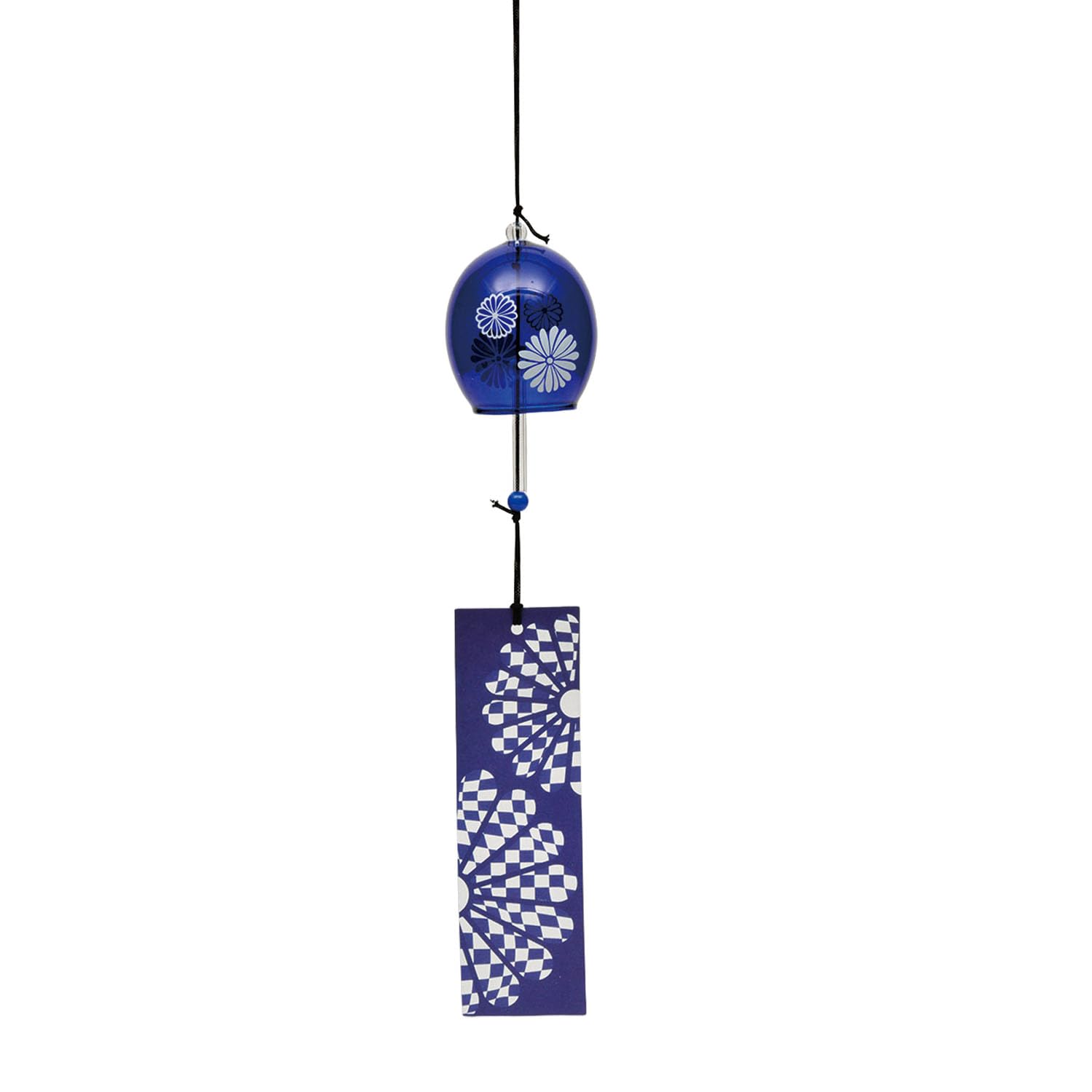 Shoho Kisikido Japanese Glass Wind Chime Chrysanthemum Design Made in Japan