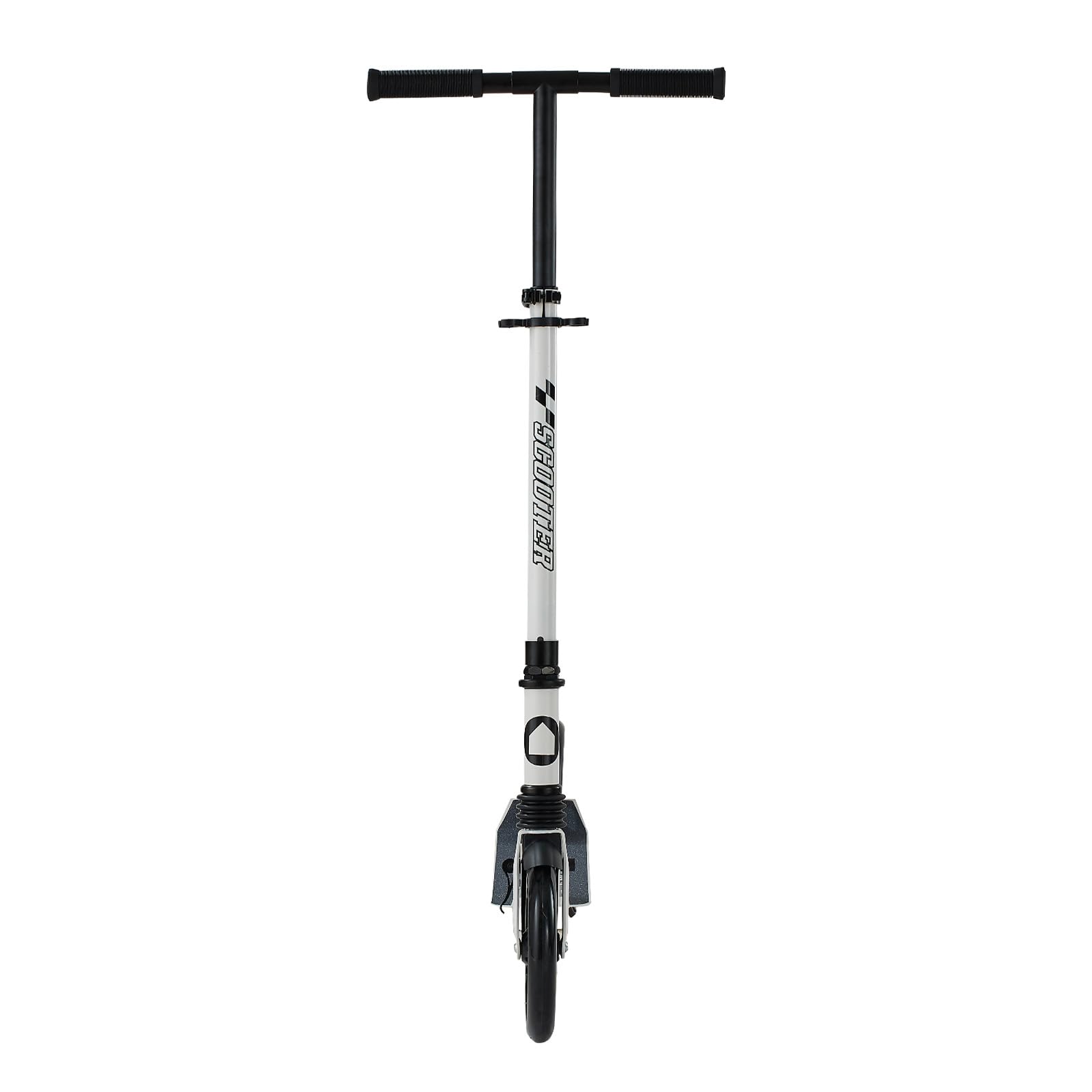 VEVOR Patinete 2 Ruedas, para Niños a Partir de 8 Años, Patinete de Calle Plegable con Manillar Regulable en Altura y Base Antideslizante, Chasis de Acero, hasta 100 kg, Color Negro y Blanco