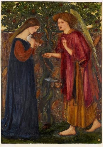 Cuadro sobre lienzo l'Annunciazione de Edward Burne Jones para decoración de oficinas de 60x90cm