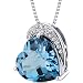 Tilted Heart Shape 4.00 carats Sterling Silver Rhodium Finish London Blue Topaz Pendant