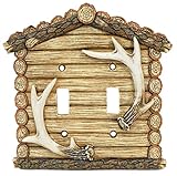 Rustic Cabin-Themed Wall Plate Cover (Double Light Switch)