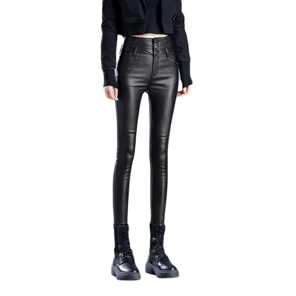 MeipingQu] 美品 BCBG MAXAZRIA スキニーレザーパンツ レギンス