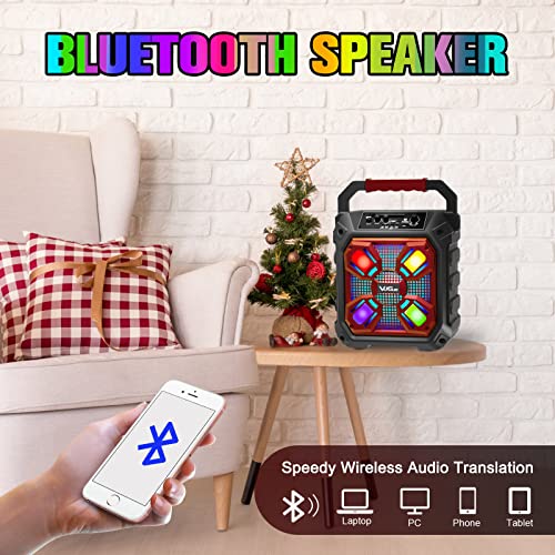 Karaoke Machine For Kids, Vuigue Portable Bluetooth Speaker Pa System With Wireless Microphone, Led Lights, Remote Control, Supports Tf Card/Usb/Aux Input, Ideal For Home Karaoke, Party (Vs-0606) #TOP1