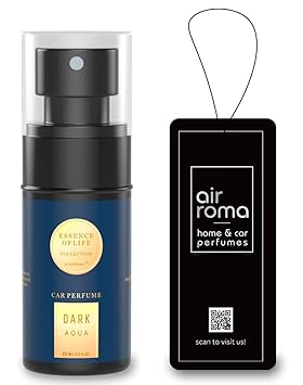 AIR-ROMA Dark Aqua Premium Car Perfume | Fine Fragrance Car Air Freshener | Anti Tobacco Anti Odour Technology | Car Accessory Interior Fabric Spray | 400+ Long Lasting Air Freshener Scent (60 Ml) - image, photos