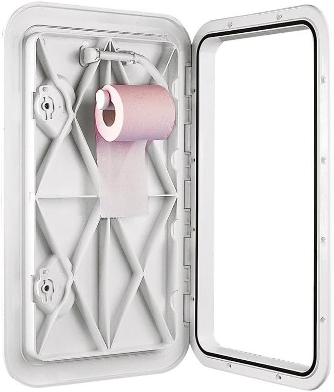 Nuova Rade, Flush-Mount Toilet Paper Holder, Waterproof, Ideal for Boats, Rvs & Wet Bathrooms, 6.3" x 6.3", White Product Name