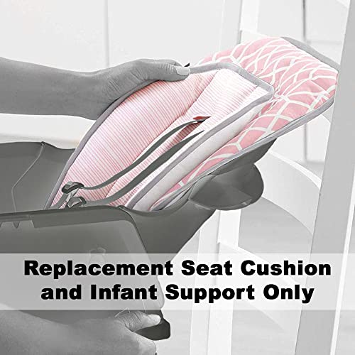 Image of Replacement Pad for Fisher-Price Space-Saver Highchair - GDK25 ~ Deluxe Model ~ Pink Gemstone Print ~ Replacement Seat Cushion and Infant Support