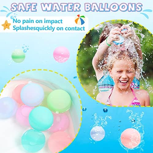 Reusable Water Balloons for Kids Adults, 10PCS Silicone Water Balls, Summer Outdoor Toys, Pool Toys, Summer Splash Party Supplies Easy Activities Fun Outside Games