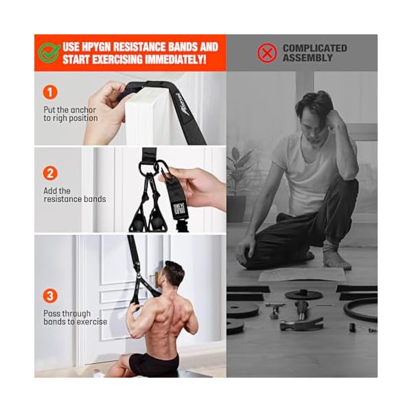 HPYGN Rowing Resistance Bands, Best Replacement for Rowing Machine, Home Gym Workout Equipment for Arms, Shoulders, Core, Back, Glutes and Legs, Rowing Workout, Cardio, Low-Impact, Portable Home Gym - Image 5