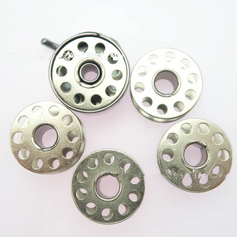 1pc Silver Metal Sewing Machine Bobbin Case Sewing Machine Accessories Bobbin Case For Old Style Sewing Machine with 5pcs Bobbin