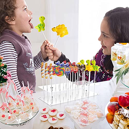 image for KETAWA Cake pop stand,21 Hole Clear Acrylic Lollipop Holder, Lollipop 