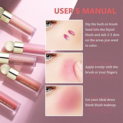 Pasnowfu Liquid Cream Blush Makeup, Matte Soft Velvet Texture Liquid Blush For Cheeks, Lightweight, Long-Lasting, Waterproof, Dewy Finish Cheek Tint Blush To Create Natural-Looking Flush, Nude Pink #TOP5