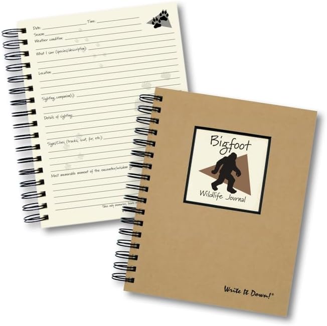 Write it Down series by Journals Unlimited, Guided Journal, Bigfoot, Wildlife Journal, Full-size 7.5"x 9", Kraft Hard Cover, Made in USA