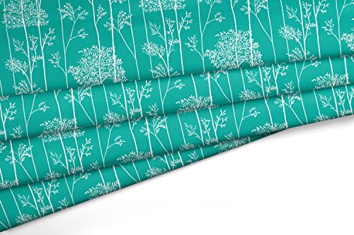 Image of Encasa XO Printed Satin Fabric by Meter - Blotch Teal, 58 Inch Width (147 cm), Soft Polyester Cloth for Curtains, Cushion Covers, Dresses, Kurtis, Crafts, Craft Sewing & Home Decor