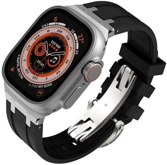 Bracelet de montre fluororubber Apple Watch anti-transpiration 44mm