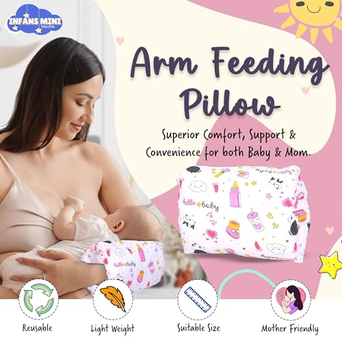 Image of Nursing Arm Pillow, Breast Feeding Pillows for Mother, Bottle Feeding Pillows for Babies Suitable for Travel (Panda Blue)