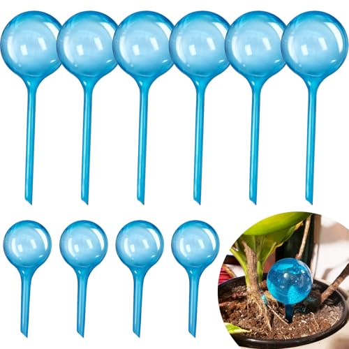 Bvrbaory 10 globos de riego automático para plantas, bombillas de plástico de autorriego, globos de riego automático de plantas para interiores y exteriores