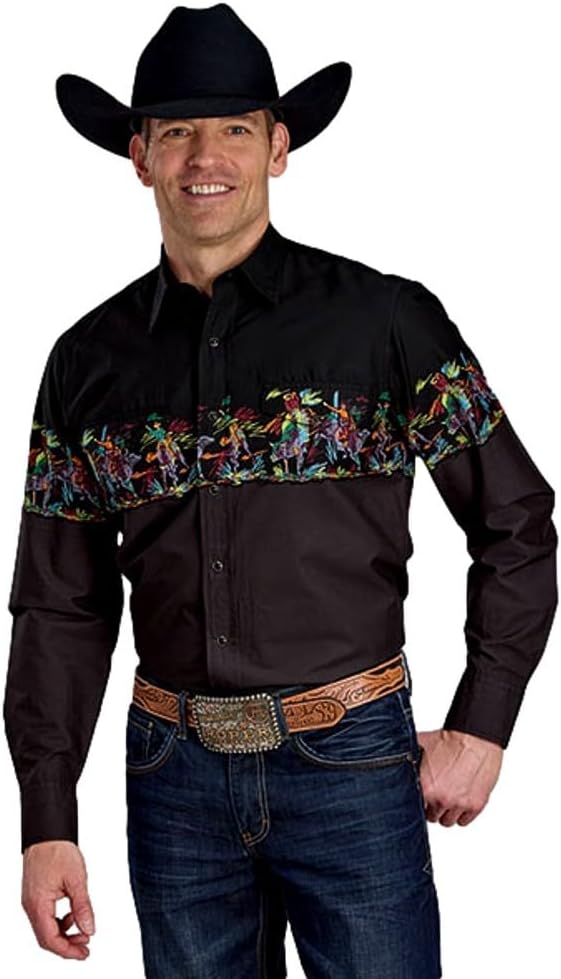 ROPER Western Shirt Mens L/S Bull Rider 03-001-0421-0107 BL