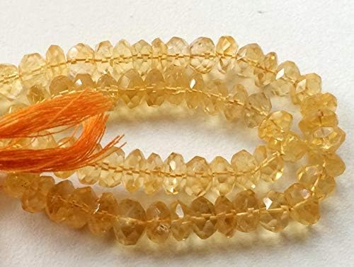 Citrine, Sparkling Golden Orange Citrine Micro Faceted Rondelles, Citrine Necklace, 9mm - 11mm, 20Pieces Approx
