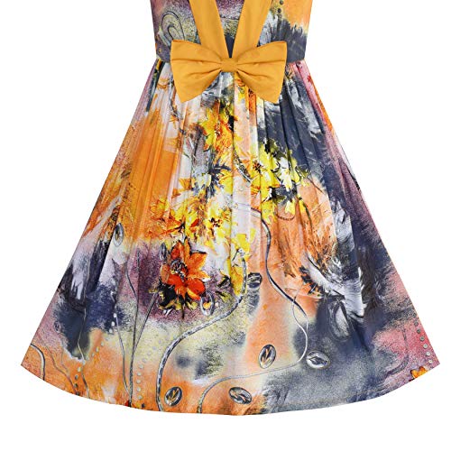 Sunny Fashion Girls Dress Tank Bow Tie Sundress Summer Beach Floral Size 6-124
