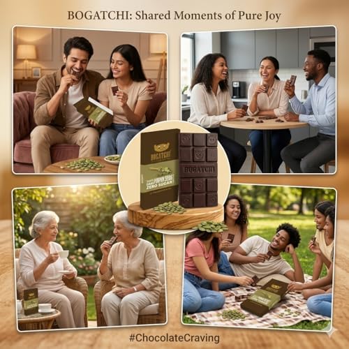 Image of BOGATCHI 99% Dark Chocolate| Pumpkin Seeds | Real Cocoa Intense Dark Chocolate, 60 gm