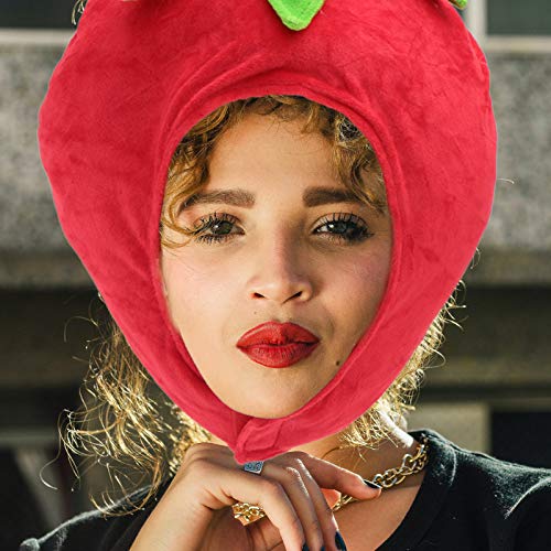 PIXNOR Chapéu de Tomate Foto Engraçada Acessórios de Chapéu de Pelúcia Macio de Pelúcia Novidade Cap
