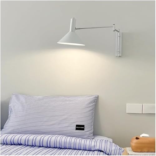 Miniatura 4 de Aplique de pared Bauhaus con brazo articulado, Aplique industrial cromado, luz de lectura ajustable para mesilla de noche, lámpara de metal moderno