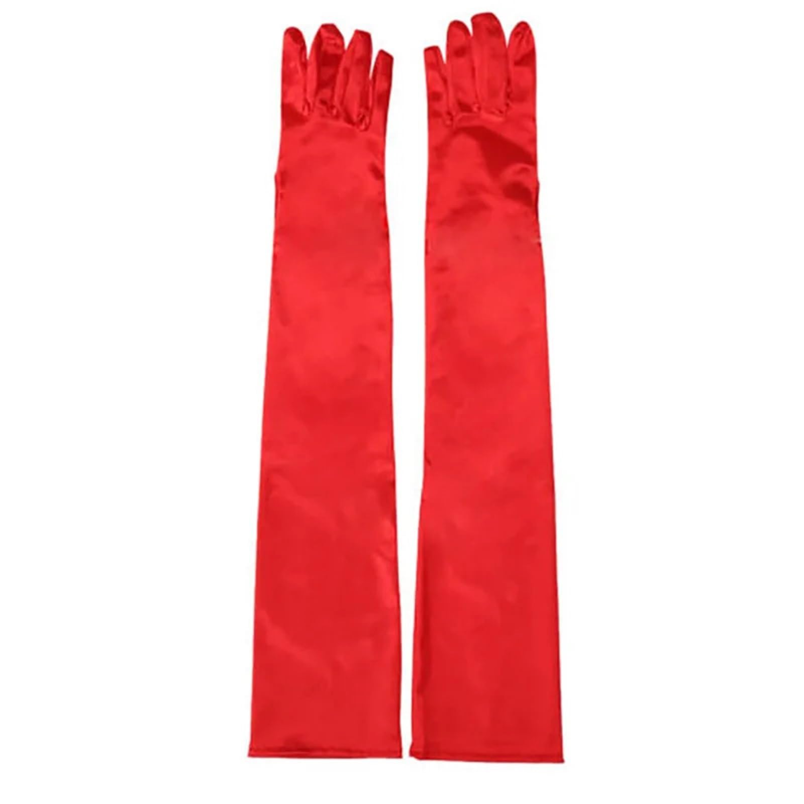 2 paia di guanti formali da sera for feste donna, ballo for, in raso, tinta unita, con dita lunghe, for eventi Per Feste E Balli