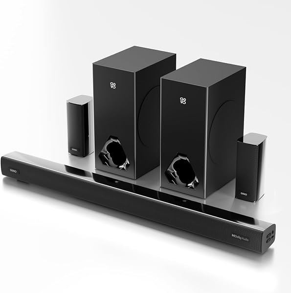 GOVO GoSurround 888 | 625W,True Dolby Audio, Dual 6.5" Subwoofers with Dual Satellites,5.2 Surround Soundbar, HDMI