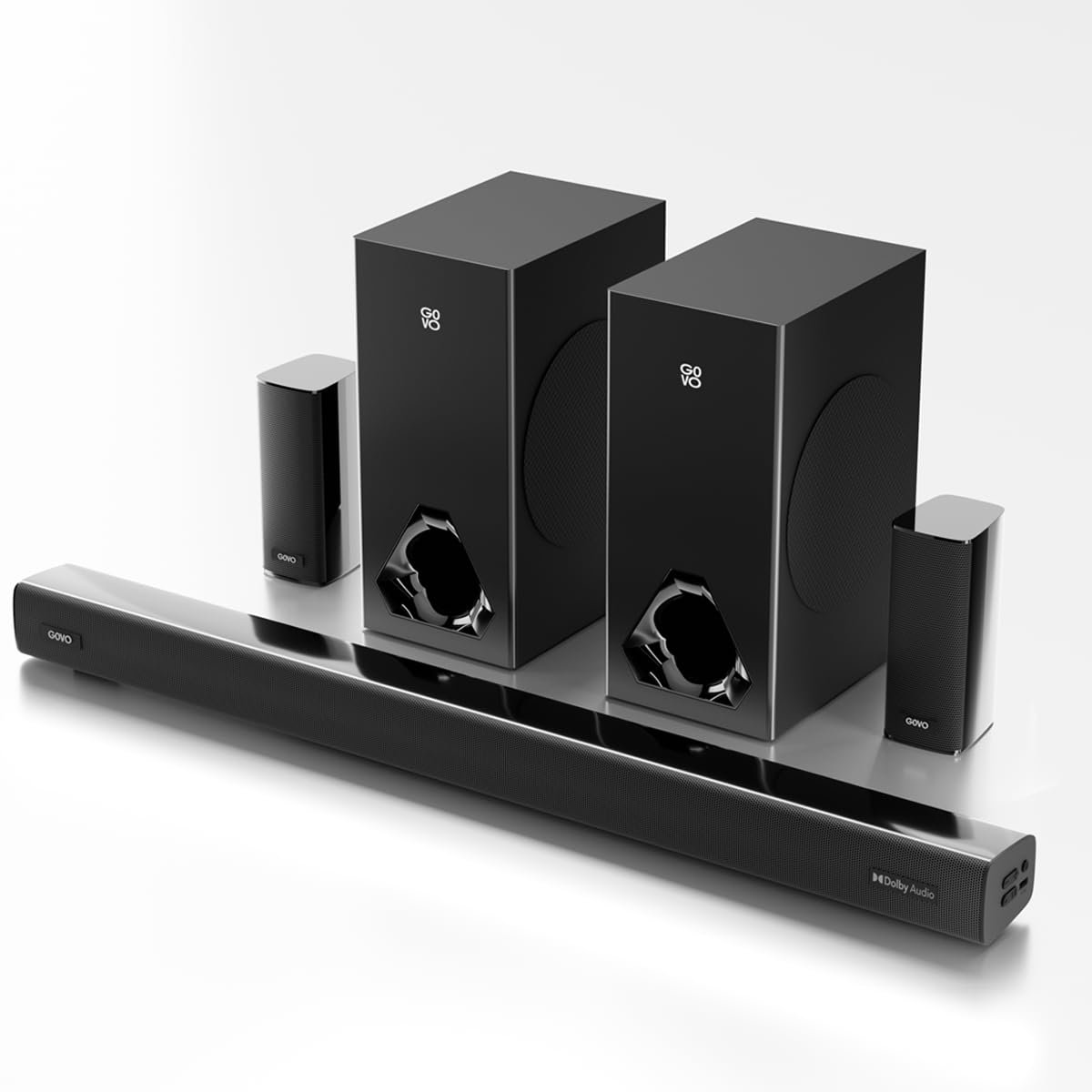 GOVO GoSurround 888 | 625W,True Dolby Audio, Dual 6.5" Subwoofers with Dual Satellites,5.2 Surround Soundbar, HDMI ARC, Opt,AUX,USB, Bluetooth,3 Equalizer Modes,LED Display & Remote (Platinum Black)-image-37