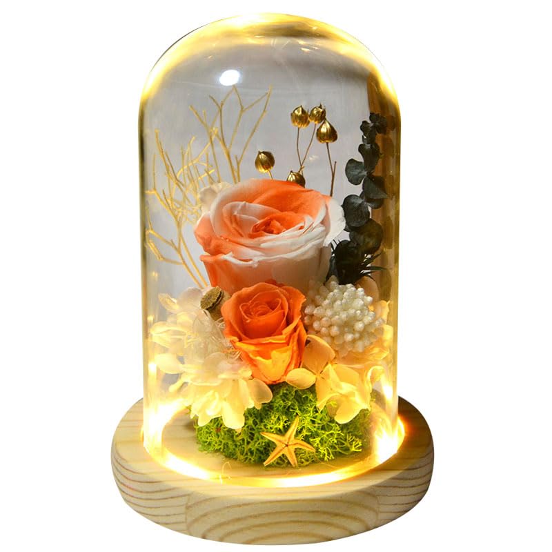【ルル】ブリザードフラワー 枯れない花 ガラスドーム 薔薇4点セット Amazon｜プリザーブドフラワー ドライフラワー 枯れない花