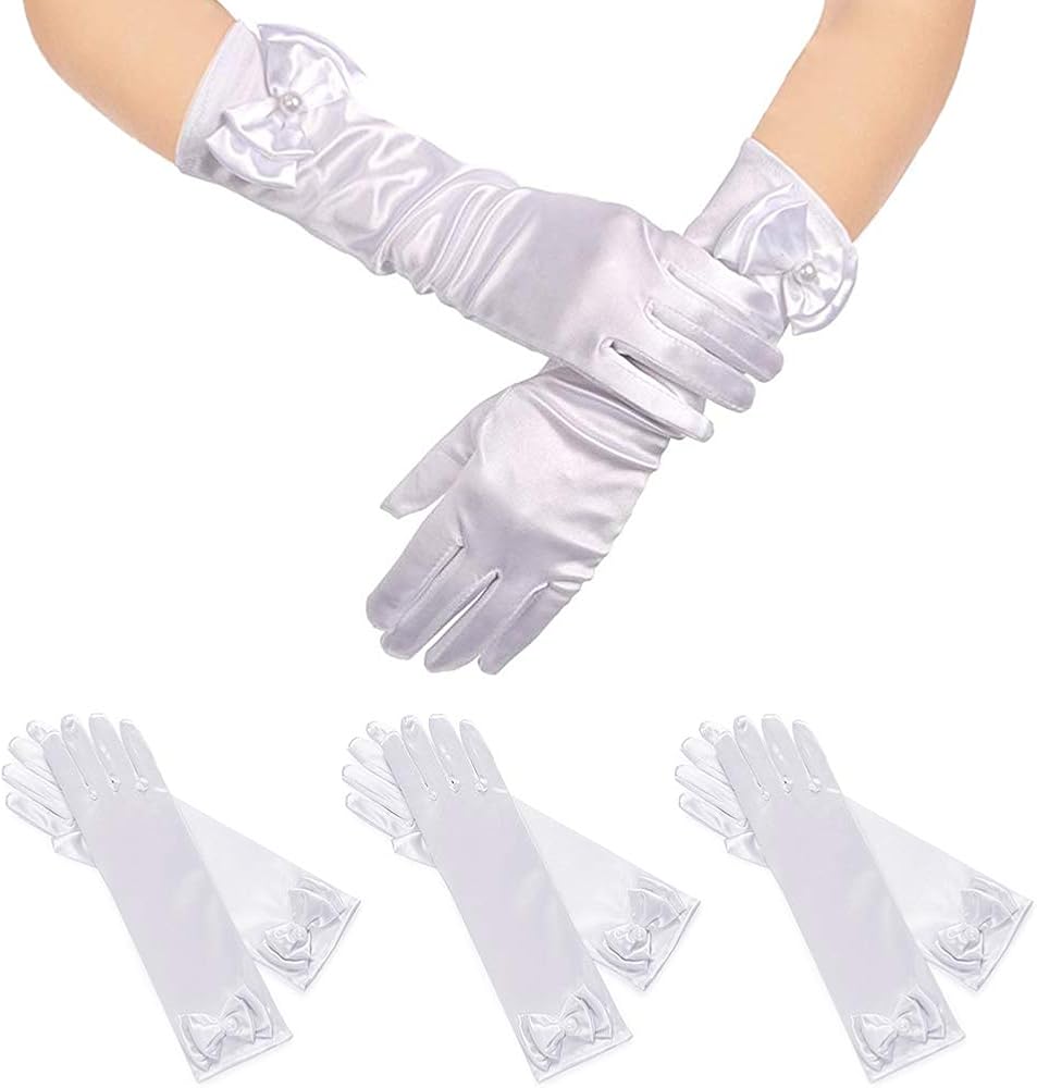 AUHOKY 4 Pairs Little Girls Long Princess Costume Formal Glove Age 3-8(4 Colors) : Clothing, Shoes & Jewelry