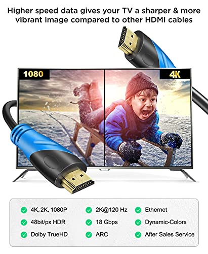 Rommisie 4K Hdmi Cable 100Ft (Hdmi 2.0,18Gbps) Ultra High Speed Gold Plated Connectors,Ethernet Audio Return,Video 4K,Fullhd1080P 3D Compatible With Xbox Playstation Arc Ps3 Ps4 Ps9 Pc Hdtv #TOP1