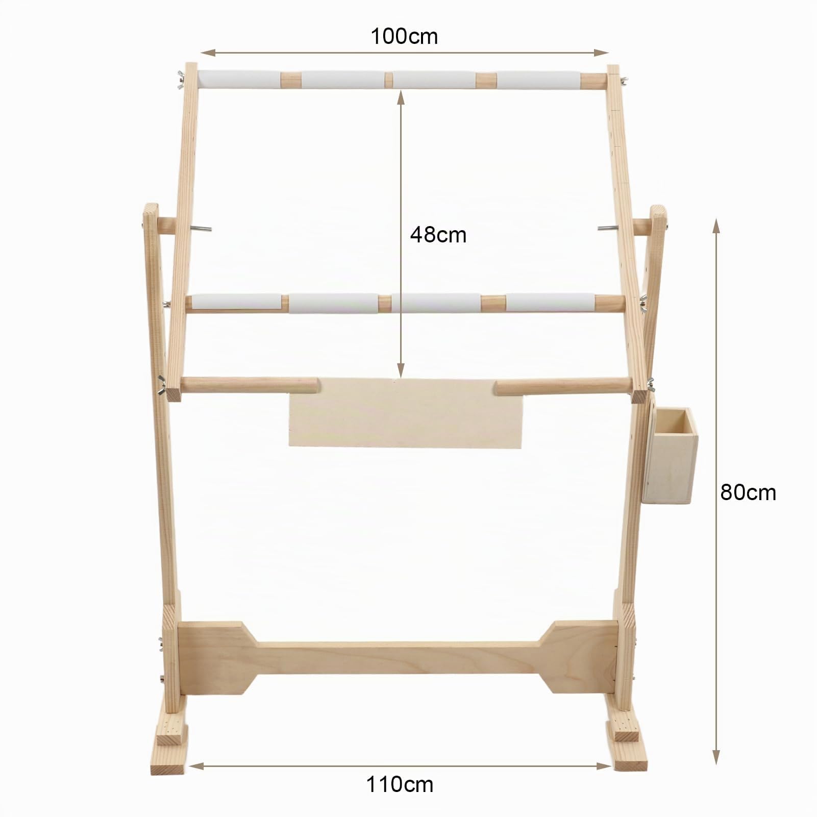 Support de Broderie en Bois Ejoyous, Hauteur Réglable 5 Niveaux, Rotation 360 Degrés, 100 cm, 32CT
