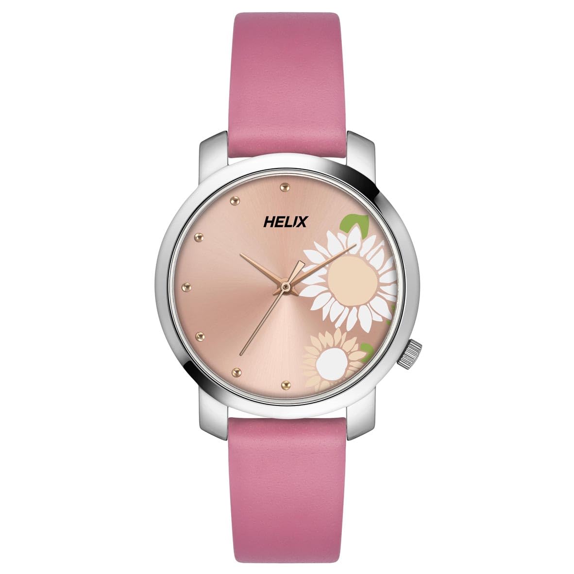 Helix by Timex Pink Round Analog Watches for Women | Quartz Movement Leather Strap Ladies Watches | Upto 30 m Water Resistance with Buckle Closure | Gift for Women TW032HL43 (B0D763LFX6) Amazon Price History, Amazon Price Tracker