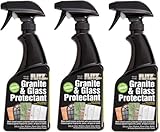 Flitz Granite & Glass Protectant - 16oz Bottle of USA-Made Granite Sealer and Glass Countertop Protector - Cleans & Prevents Liquid, Stains, & Others - Also Works on Marble & All Metals (3 Pack)