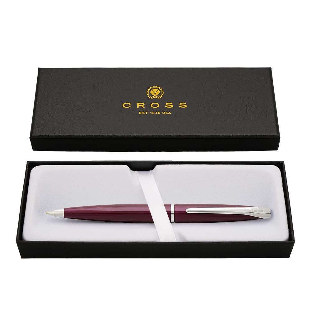 Cross ATX Limited Collection Ballpoint Pen Pearlescent Purple Polished Chrome Appointments in Premium Corporate gift box — view 2