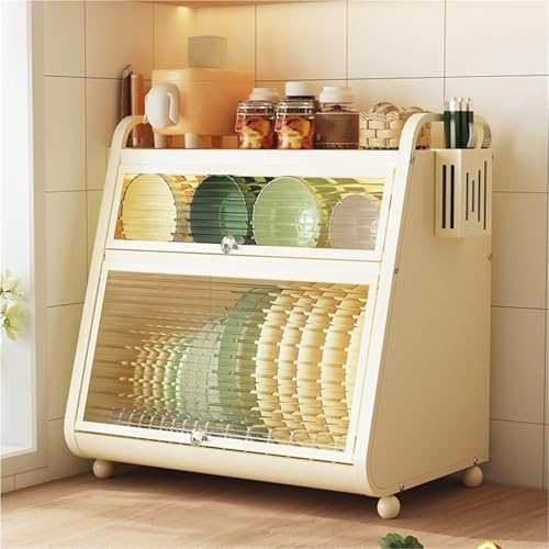 Genérico Escurreplatos Blanco Resistente con portacuchillos: Mueble escurridor de Platos para encimera y Organizador de vajilla para Cocina y Comedor (42 x 32 x 57 cm)