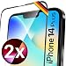 Produktbild UTECTION 2X Full Screen Schutzglas für iPhone 14 Plus | Perfekte Passform vom Deutschen Anbieter | Kinderleichte Anbringung > Keine Blasenbildung, ultimative Glashärte für Langzeitschutz