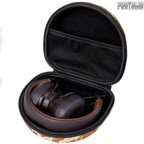 Image of Hard Eva Box Travel Carrying Bag Zipper Protective Pouch Cover Case Shockproof Storage Fits with USB Cable Compatible with Marshall Major 5 /4 /3 /2 Headphone (Camouflage Brown)
