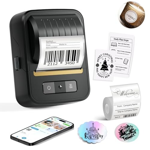 Anycash Label Maker Machine with Tape, 2 Inch Portable Bluetooth Label Makers, N20 Wireless Thermal Label Printer for Small Business, Office, Home, School, Barcode Address Logo Labeler for Phone