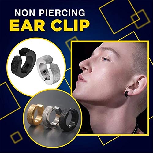 Men Women Titanium Steel Round Small Non Piercing Ear Clip Ear Cuff Clip Jewelry Clip On Bamboo Earrings For Women, One Size #TOP3