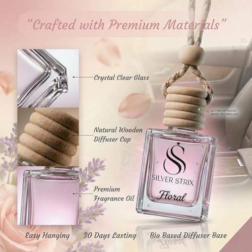 Image of Car Perfume Air Freshener | Long Lasting Fragrance for Car Interior | Premium Luxury Scent for Fresh & Pleasant Drive | Easy to Use Car Freshener for All Vehicles (Floral)