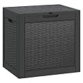 LHBGO Deck Box, 31 Gallon Resin Outdoor Storage Box, Waterproof and UV Resistant Lightweight Storage Deck Box for Garden Tools, Supplies